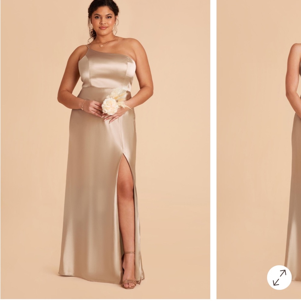 Birdy Grey Champagne One-Shoulder Gown - Picture 2 of 3